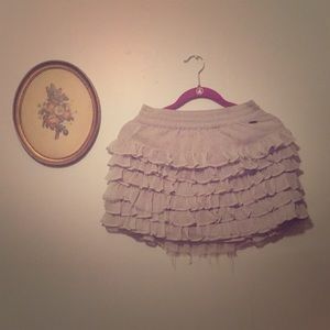 Hollister Light Gray Ruffled Mini Skirt